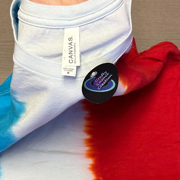 Brand New Tie Dye Soft Mens Unisex USA T-Shirt - Picture 7 of 8